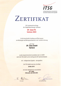 ITSG Zertifikat 2024 SP_Data Personalabrechnung