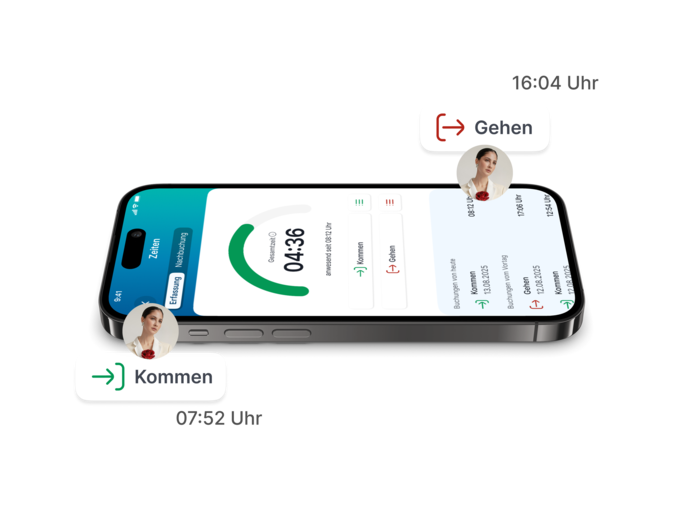 Smartphone Zeiten stempeln